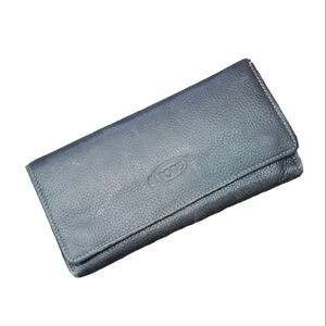 Tod's Classic Black Logo Flap Leather Wallet